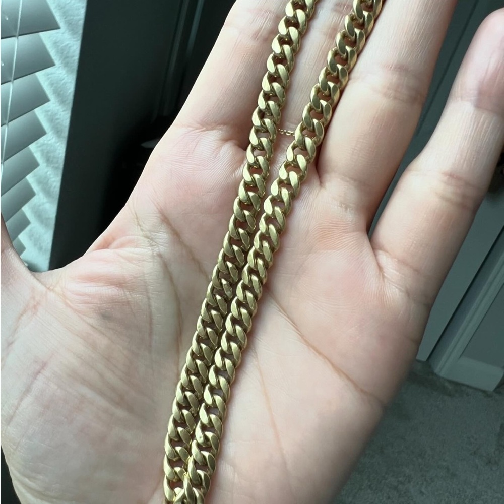 14K Gold Cuban Link Chain Necklace